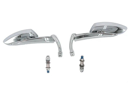 Wyatt Gatling M60-6343C Teardrop Apache Style Chrome Mirror Set with Offset Stem for Harley Davidson by Wyatt Gatling