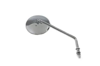 Harley Davidson 1965-1974 Stainless Steel Round Mirror with Threaded Handlebar Mount by V-Twin