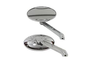 Wyatt Gatling Chrome Oval Mirror Set for Harley Davidson (Part KA101L2) by Wyatt Gatling