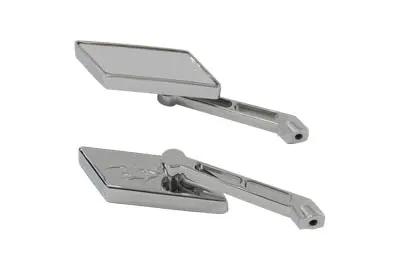 Wyatt Gatling AS12L12 Chrome Parallelogram Mirror Set with 5 Inch Billet Stems for Harley Davidson by Wyatt Gatling
