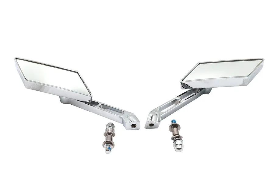 Wyatt Gatling AS12L12 Chrome Parallelogram Mirror Set with 5 Inch Billet Stems for Harley Davidson by Wyatt Gatling