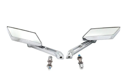 Wyatt Gatling AS12L12 Chrome Parallelogram Mirror Set with 5 Inch Billet Stems for Harley Davidson by Wyatt Gatling