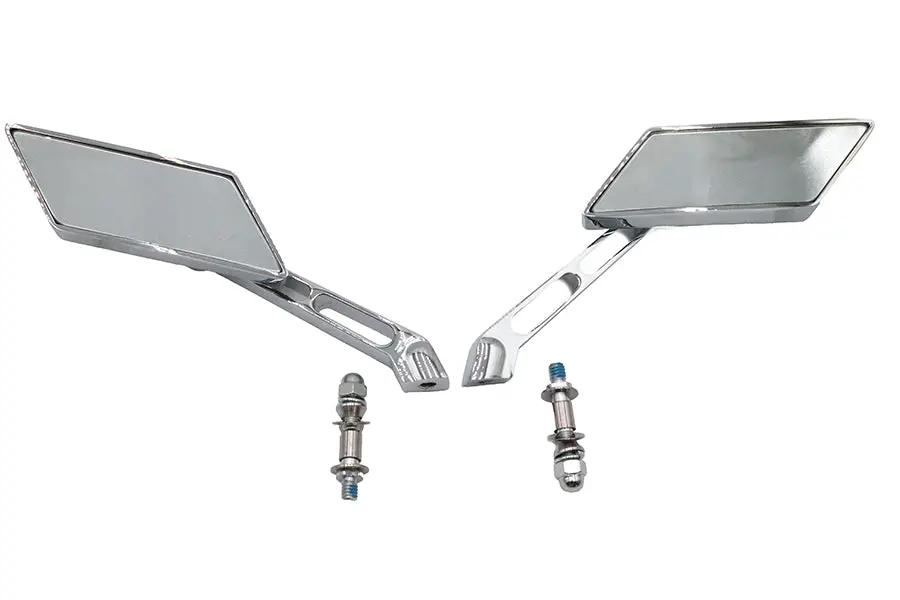 Wyatt Gatling AS12L12 Chrome Parallelogram Mirror Set with 5 Inch Billet Stems for Harley Davidson by Wyatt Gatling