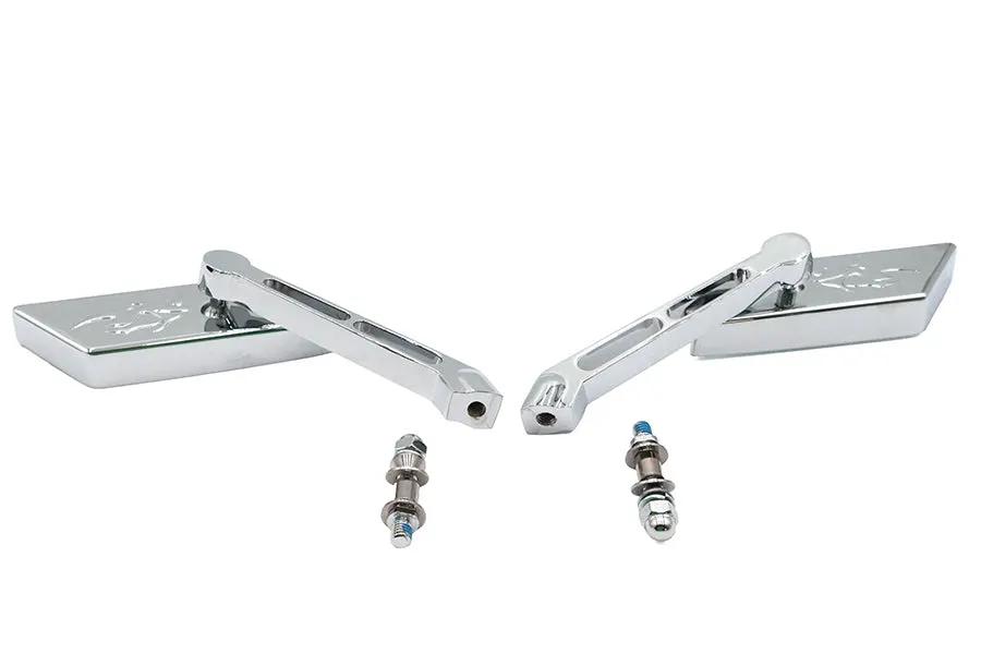 Wyatt Gatling AS12L12 Chrome Parallelogram Mirror Set with 5 Inch Billet Stems for Harley Davidson by Wyatt Gatling