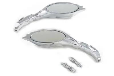 Wyatt Gatling Flame Mirror Set Chrome for Harley Davidson (Part M60-6288) by Wyatt Gatling