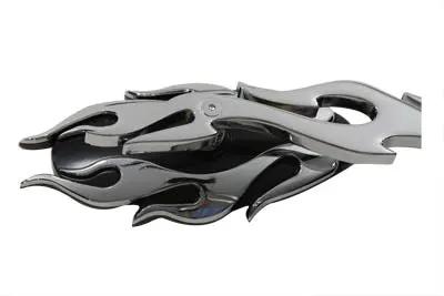 Wyatt Gatling Chrome Fireball Mirror Set with Flame Billet Stems for Harley Davidson 1965-1974 by Wyatt Gatling