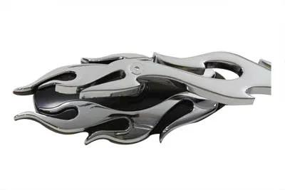 Wyatt Gatling Chrome Fireball Mirror Set with Flame Billet Stems for Harley Davidson 1965-1974 by Wyatt Gatling
