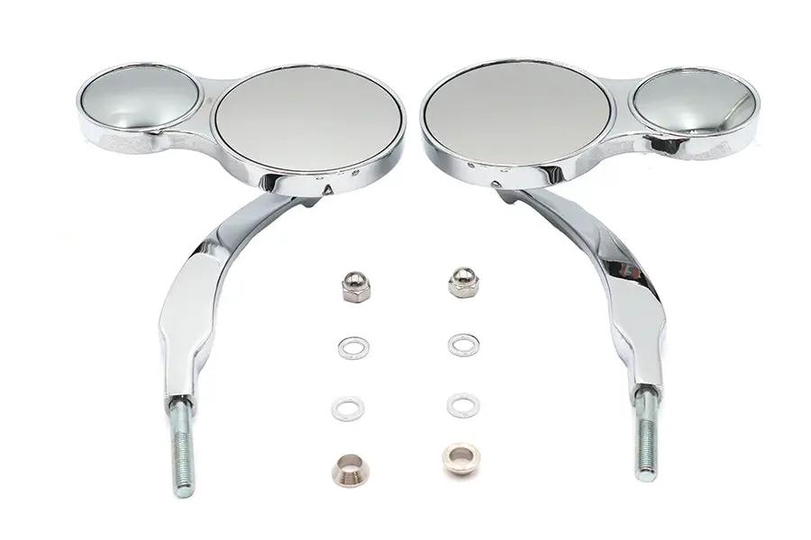Wyatt Gatling Split Vision Round Mirror Set for Harley Davidson (Part #76885) by Wyatt Gatling