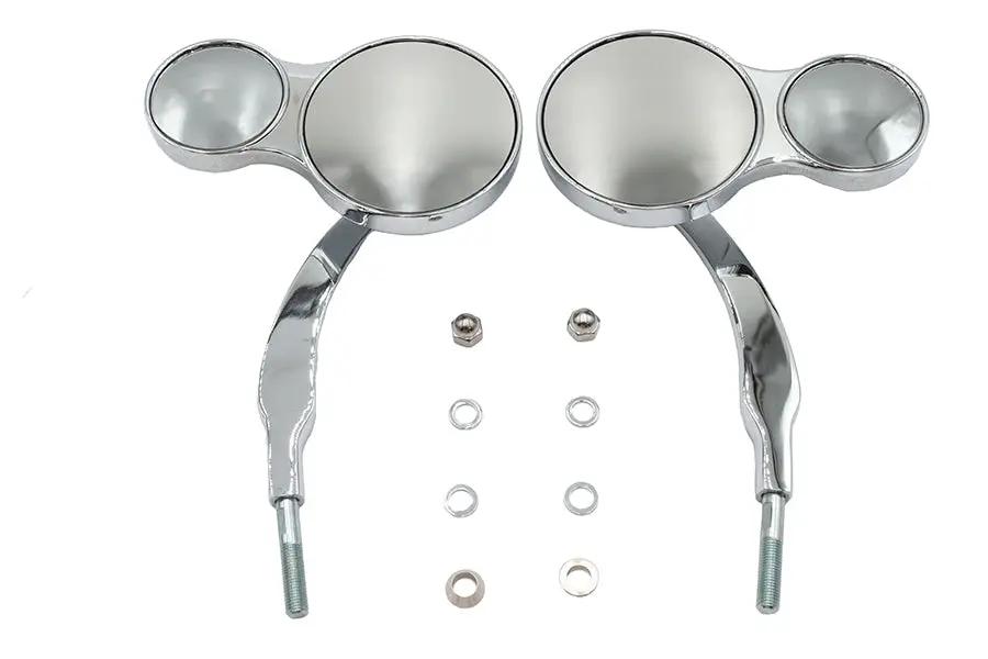 Wyatt Gatling Split Vision Round Mirror Set for Harley Davidson (Part #76885) by Wyatt Gatling
