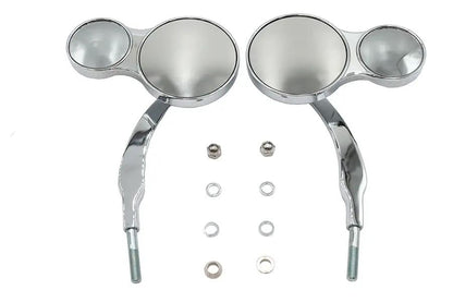 Wyatt Gatling Split Vision Round Mirror Set for Harley Davidson (Part #76885) by Wyatt Gatling