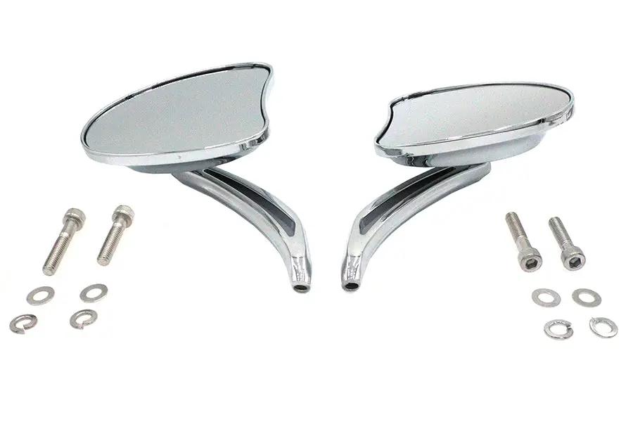 Wyatt Gatling Mini Tapered Mirror Set with Short Slotted Stem for Harley Davidson (Part #77888B4) by Wyatt Gatling