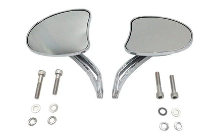 Wyatt Gatling Mini Tapered Mirror Set with Short Slotted Stem for Harley Davidson (Part #77888B4) by Wyatt Gatling