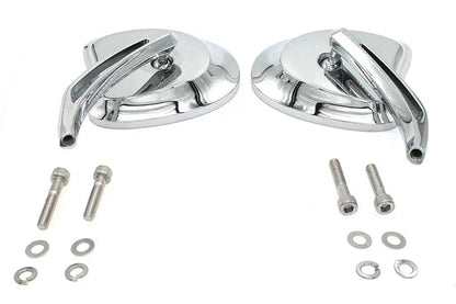 Wyatt Gatling Mini Tapered Mirror Set with Short Slotted Stem for Harley Davidson (Part #77888B4) by Wyatt Gatling
