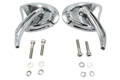 Wyatt Gatling Mini Tapered Mirror Set with Short Slotted Stem for Harley Davidson (Part #77888B4) by Wyatt Gatling