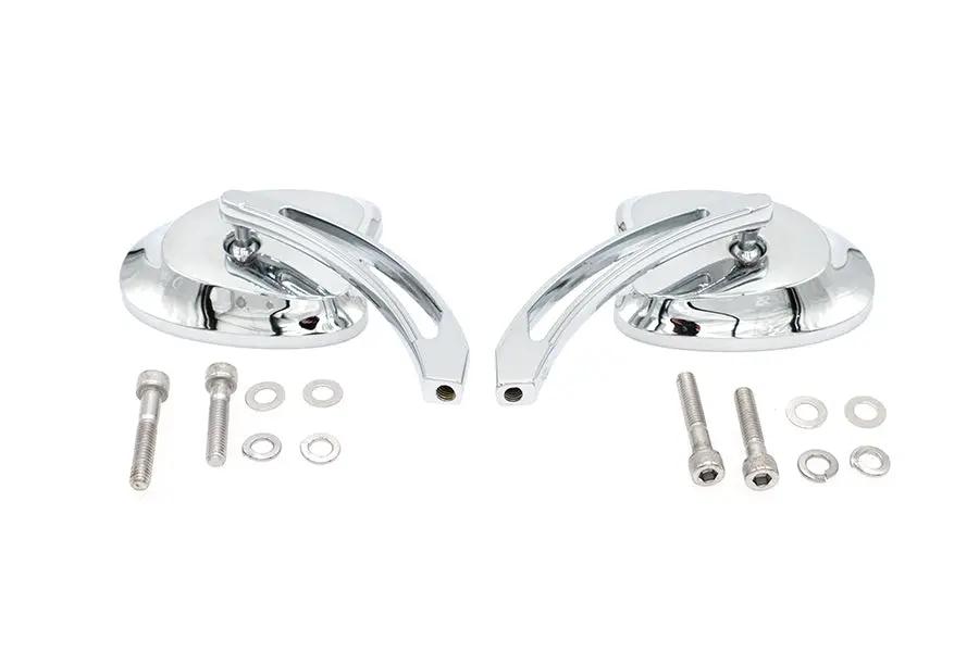 Wyatt Gatling Mini Tapered Mirror Set with Long Slotted Stem for Harley Davidson 1965-1974 by Wyatt Gatling