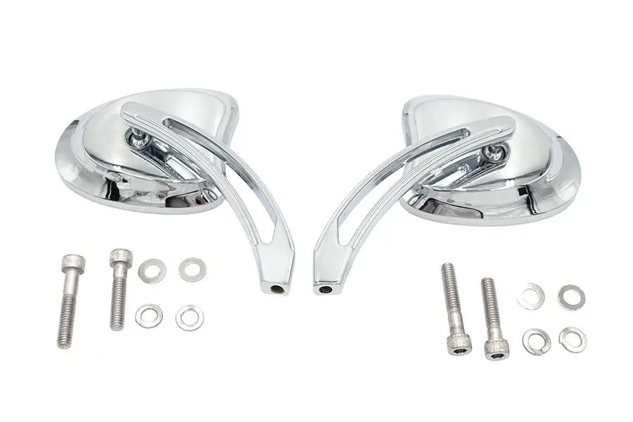 Wyatt Gatling Mini Tapered Mirror Set with Long Slotted Stem for Harley Davidson 1965-1974 by Wyatt Gatling
