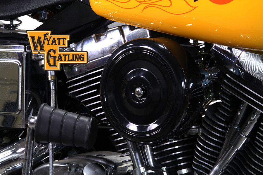 V-Twin Black Wyatt Gatling Air Cleaner Assembly for Harley Davidson FXST