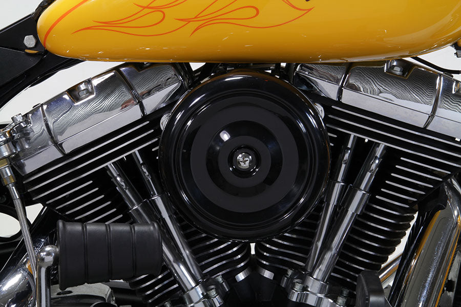 V-Twin Black Wyatt Gatling Air Cleaner Assembly for Harley Davidson FXST