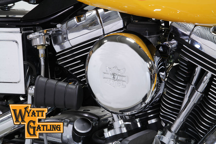 V-Twin Chrome Wyatt Gatling Air Cleaner Assembly for Harley Davidson FXST 1993-2002