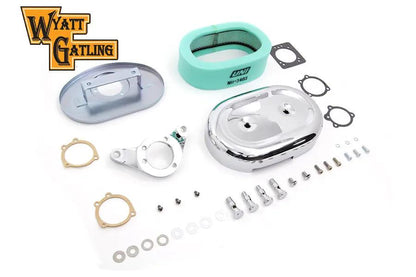 V-Twin Chrome Wyatt Gatling Air Cleaner Assembly for Harley Davidson FXST (1993-2002) by V-Twin