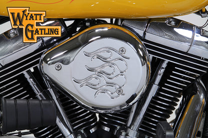 V-Twin Chrome Wyatt Gatling Air Cleaner Assembly for Harley Davidson FXST (1993-2002)
