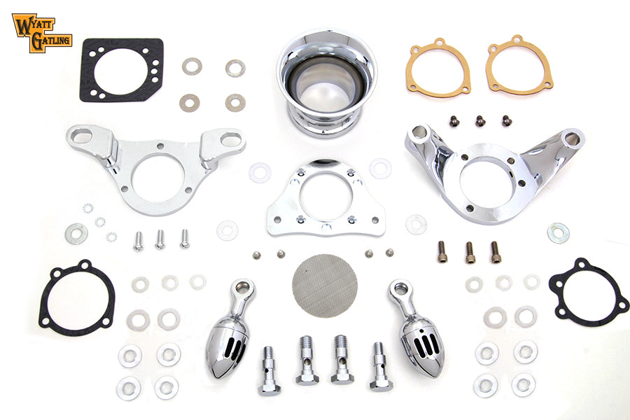 V-Twin Chrome Wyatt Gatling Velocity Stack Assembly for Harley Davidson FXST 1993-2002