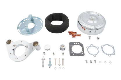 V-Twin 34-1658 7 Inch Retro Chrome Air Cleaner Assembly for Harley Davidson FLT and FLST Models by V-Twin