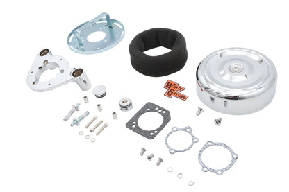 V-Twin 34-1658 7 Inch Retro Chrome Air Cleaner Assembly for Harley Davidson FLT and FLST Models by V-Twin
