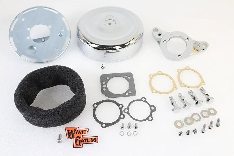 Wyatt Gatling 8 Inch Round Air Cleaner Assembly Chrome for Harley Davidson FLT Models by Wyatt Gatling