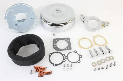 Wyatt Gatling 8 Inch Round Air Cleaner Assembly Chrome for Harley Davidson FLT Models by Wyatt Gatling