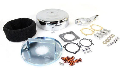 Wyatt Gatling 8 Inch Round Air Cleaner Assembly Chrome for Harley Davidson FLT Models by Wyatt Gatling