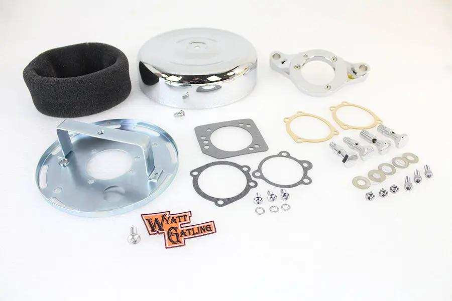 Wyatt Gatling 8 Inch Round Air Cleaner Assembly Chrome for Harley Davidson FLT Models by Wyatt Gatling