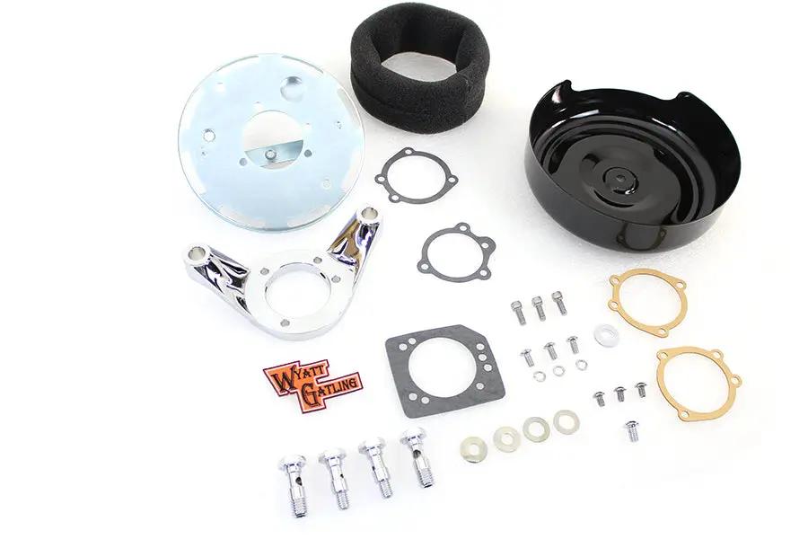 Wyatt Gatling 8 Inch Round Air Cleaner Assembly Chrome for Harley FLT 1993-2002 by Wyatt Gatling