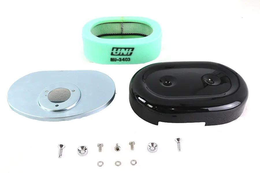 Wyatt Gatling Oval Air Cleaner Assembly Black for Harley Davidson FL 1972-1981 by Wyatt Gatling