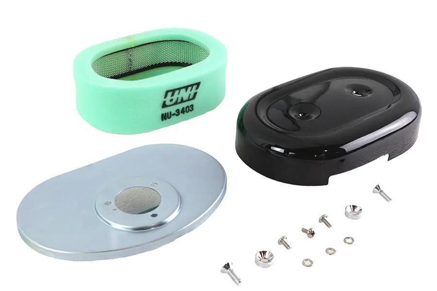 Wyatt Gatling Oval Air Cleaner Assembly Black for Harley Davidson FL 1972-1981 by Wyatt Gatling