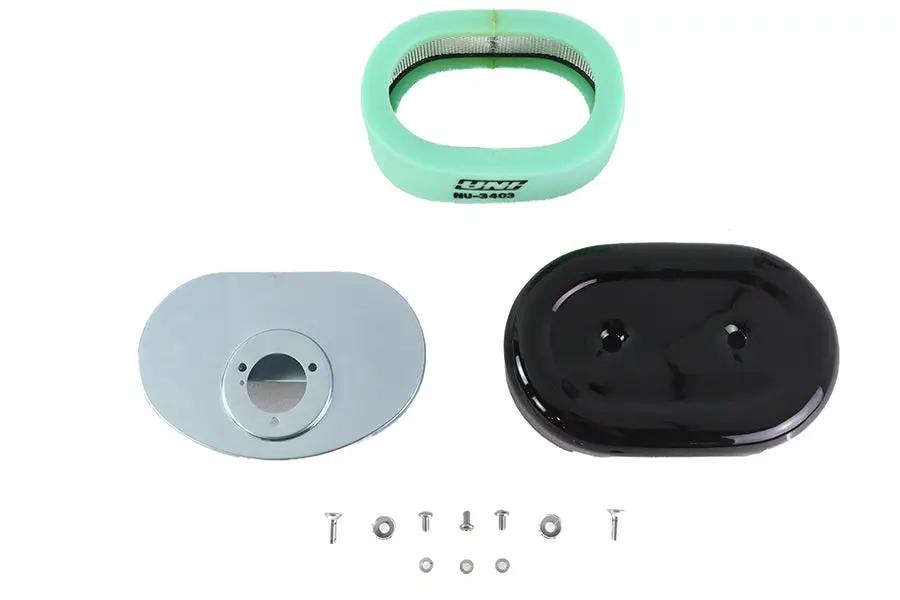 Wyatt Gatling Oval Air Cleaner Assembly Black for Harley Davidson FL 1972-1981 by Wyatt Gatling