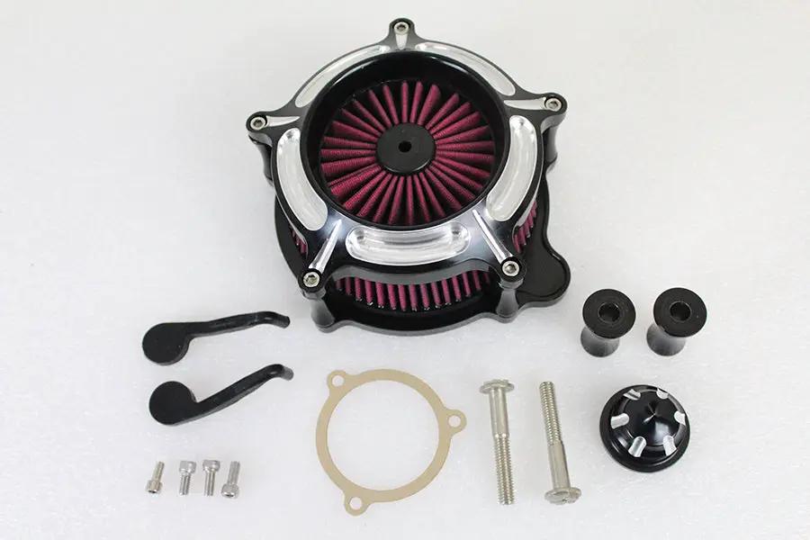 Wyatt Gatling Exposed Filter Air Cleaner Kit for Harley Davidson FLT - Black by Wyatt Gatling