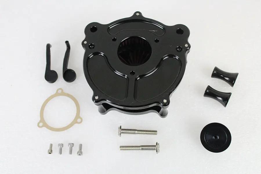 Wyatt Gatling Exposed Filter Air Cleaner Kit for Harley Davidson FLT - Black by Wyatt Gatling