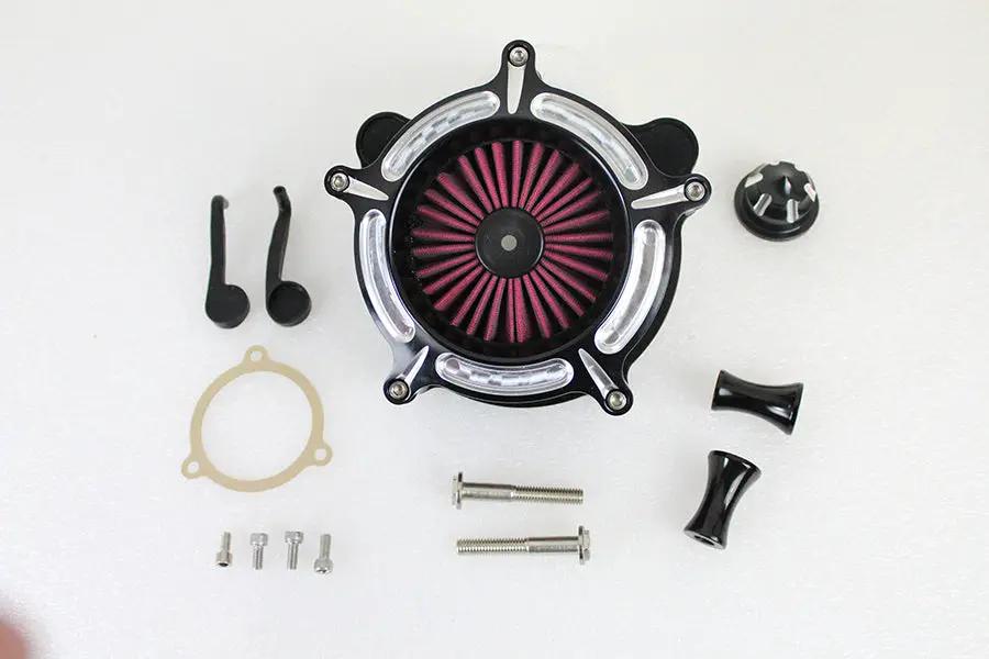 Wyatt Gatling Exposed Filter Air Cleaner Kit for Harley Davidson FLT - Black by Wyatt Gatling