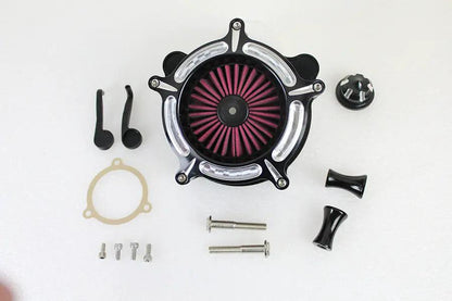 Wyatt Gatling Exposed Filter Air Cleaner Kit for Harley Davidson FLT - Black by Wyatt Gatling
