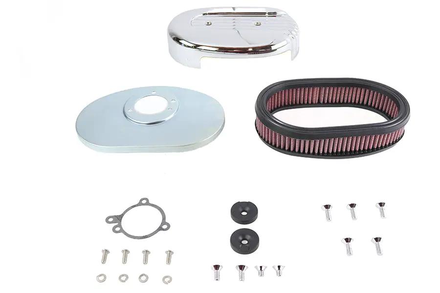 V-Twin Shorty Oval Air Cleaner Kit Chrome for Harley Davidson XL (1986-1995) by V-Twin