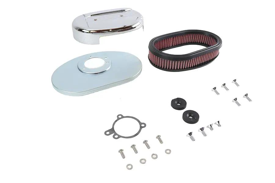 V-Twin Shorty Oval Air Cleaner Kit Chrome for Harley Davidson XL (1986-1995) by V-Twin