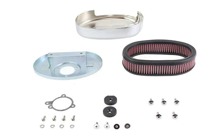 V-Twin Shorty Oval Air Cleaner Kit Chrome for Harley Davidson XL (1986-1995) by V-Twin