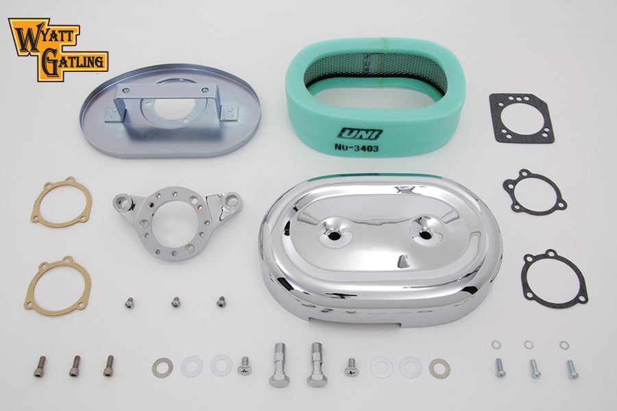 V-Twin 34-1686 Chrome Wyatt Gatling Air Cleaner Assembly for Harley-Davidson XL