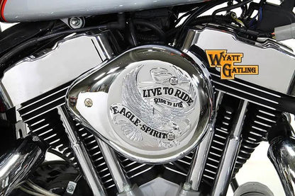 V-Twin Chrome Wyatt Gatling Air Cleaner Assembly for Harley Davidson XL Models by V-Twin