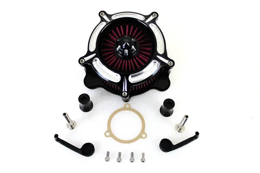 Wyatt Gatling Exposed Filter Air Cleaner Kit Black for Harley Davidson FLST by Wyatt Gatling