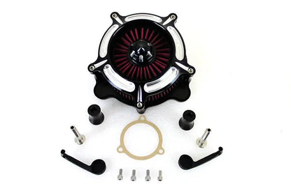 Wyatt Gatling Exposed Filter Air Cleaner Kit Black for Harley Davidson FLST by Wyatt Gatling