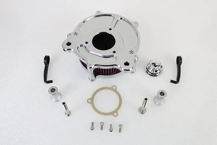 Wyatt Gatling Chrome Exposed Filter Air Cleaner Kit for Harley Davidson FLST (2001-2010) by Wyatt Gatling