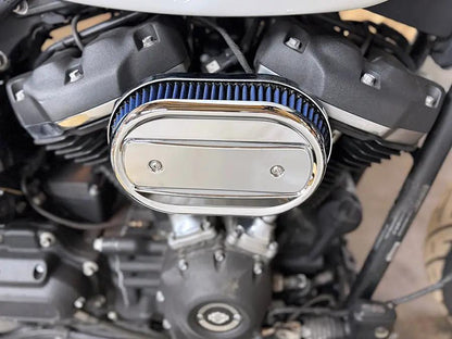 V-Twin M8 Oval Air Cleaner Cover Kit Chrome for Harley Davidson Models by V-Twin