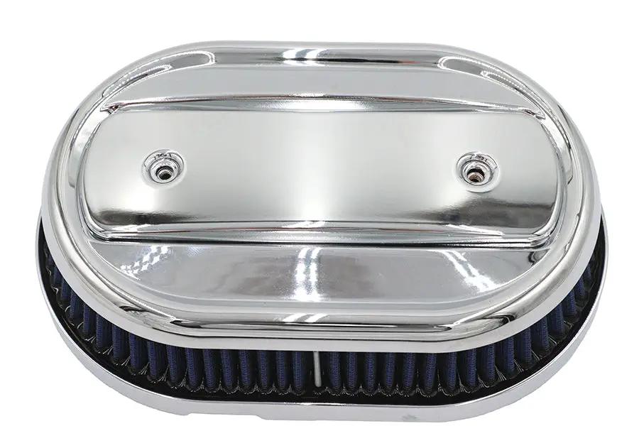 V-Twin M8 Oval Air Cleaner Cover Kit Chrome for Harley Davidson Models by V-Twin